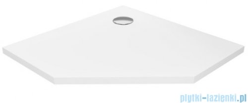 New Trendy Nex brodzik konglomeratowy pięciokątny 90x90x3,5 cm biały B-0452