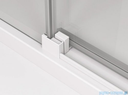 SanSwiss Cadura White Line drzwi przesuwne 100cm jednoskrzydłowe lewe z polem stałym profile biały mat CAS2G1000907
