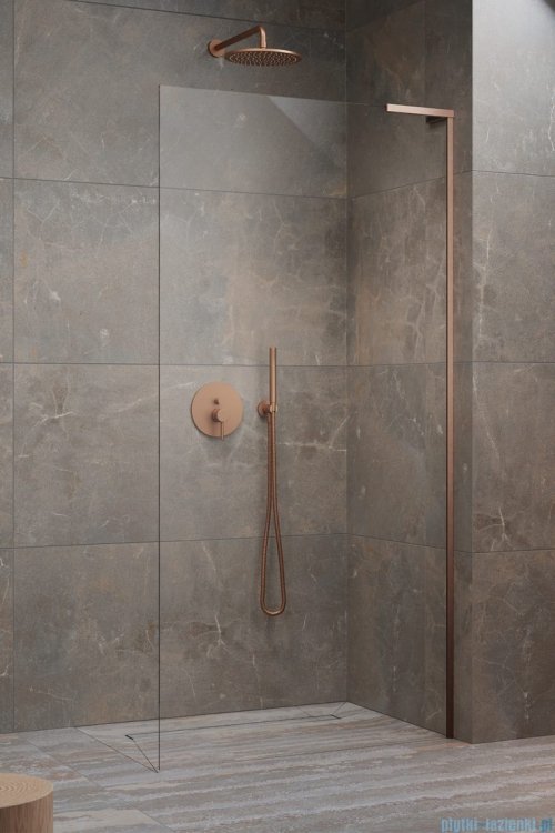 Radaway Modo SL II Brushed Copper kabina Walk-in 60x200 prawa szczotkowana miedź 10319064-93-01R
