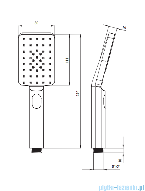 Deante Blur Słuchawka prysznicowa 3-funkcyjna bianco NGA_A51S
