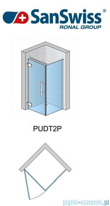 SanSwiss Pur PUDT2P Ścianka boczna 70cm profil chrom szkło przejrzyste PUDT2P0701007 