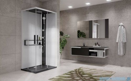Novellini Glax 2 2.0 kabina z hydromasażem 90x90 czarna G22A99M1-1HU