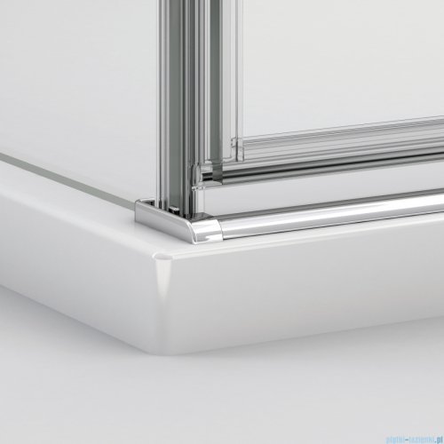 Ronal ANNEA AN13 Drzwi jednoczęściowe ze ścianką stałą w linii 90x200cm lewe srebrny połysk AN13G09005007