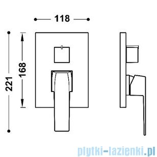Tres CUADRO podtynkowy zestaw prysznicowy złoty z deszczownicą 30x30 cm 00628004OR