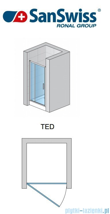 SanSwiss Top-Line Ted Drzwi 1-częściowe 70-140cm profil srebrny mat TEDSM10107 