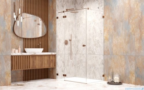 Radaway Essenza Pro Brushed Copper Kdj kabina 90x90cm lewa szczotkowana miedź 10097090-93-01L/10098090-01-01