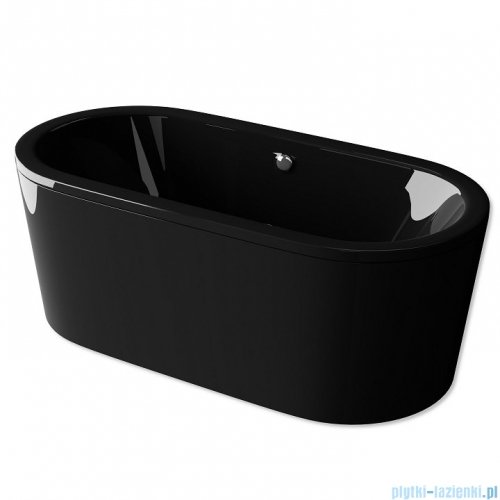 Besco Victoria wanna czarna 160x75cm wolnostojąca z przelewem #WKV-160-WO-CZ