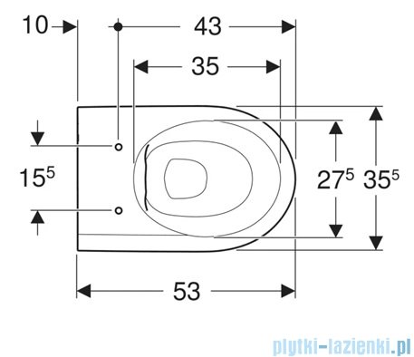 Geberit iCon Miska wisząca, lejowa, Rimfree KeraTect 501.661.00.8