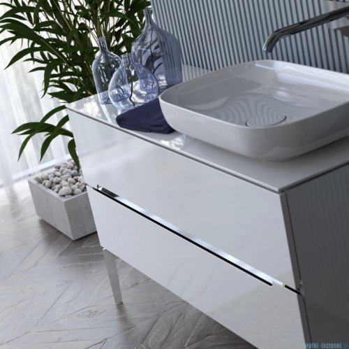 Oristo Silver Uni szafka z umywalką 120x50x46cm biały połysk OR33-SD2S-120-1-V3/UME-AM-120-92-C