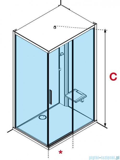 Novellini Glax 1 2.0 kabina standard 120x80 prawa biała G212P120DTFL-1UU