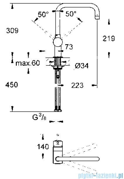 Grohe Minta jednouchwytowa bateria zlewozmywakowa DN 15 32488000