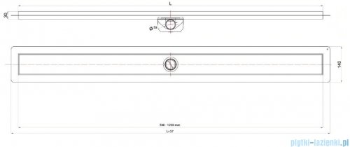 Wiper New Premium White Glass Odpływ liniowy z kołnierzem 50 cm syfon drop 50 poler 500.0382.01.050