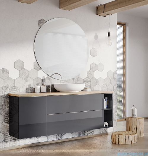 Elita Look szafka z umywalką 60x28x45cm anthracite 167076/145830