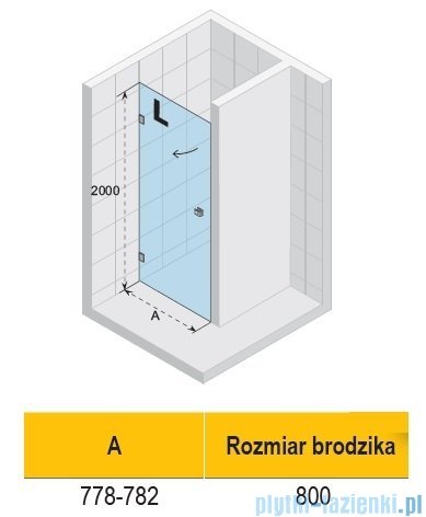 Riho Scandic NXT X101 drzwi prysznicowe chrom prawe 78x200cm G001004120