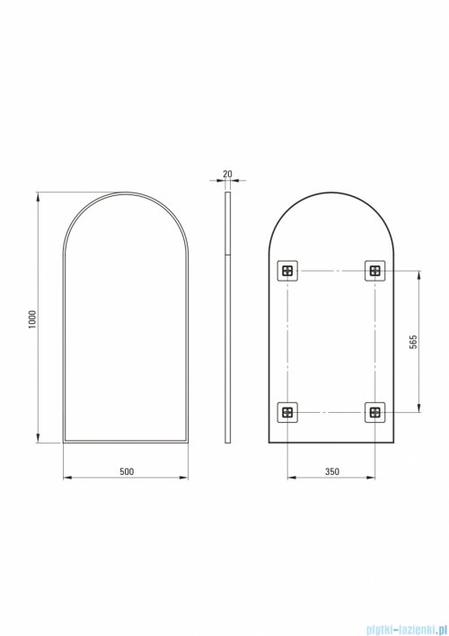  Deante SILIA Lustro wiszące w ramie titanium ADI_D851