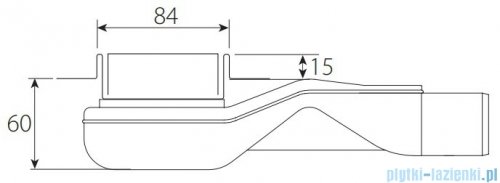 Wiper New Premium Zonda Odpływ liniowy z kołnierzem 120 cm poler rysunek technczny