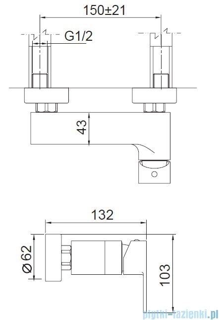 Blue Water Gala bateria prysznicowa chrom GAL-BPK.030C