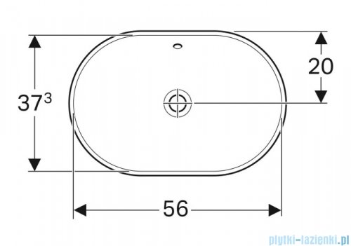 Geberit VariForm Umywalka owalna wpuszczana w blat 60x40cm szkliwiony spód 500.729.01.2