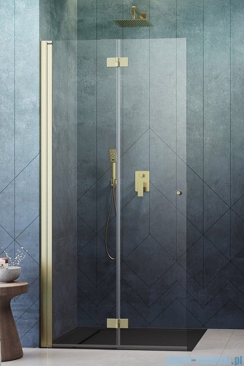 Radaway Nes KDD B Brushed Gold kabina walk in 100cm lewa szczotkowane złoto 10024100-99-01L