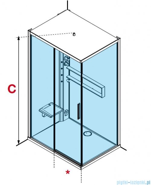 Novellini Glax 2 2.0 kabina z hydromasażem 120x90 lewa srebrna G222P299SM1-1BB