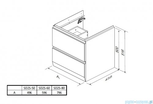 Oristo Brylant szafka podumywalkowa ryflowana wisząca 80x50x45 biały mat OR36-SD2S-80-2R