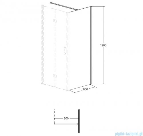 Besco Exo-CH ścianka boczna 80x190 przejrzyste PCH-80-190C