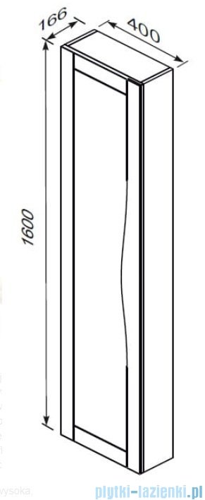Oristo Skagen szafka boczna wysoka 40x160x17cm piaskowy mat OR49-SB1D-40-10
