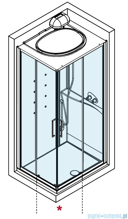 Novellini Eon standard kabina prostokątna 100x80 prawa EONA100DMT-1AK