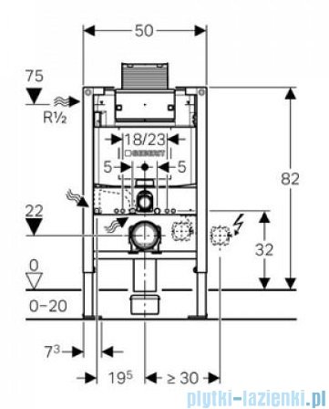 Geberit Duofix Omega H82 stelaż podtynkowy do wc 111.003.00.1