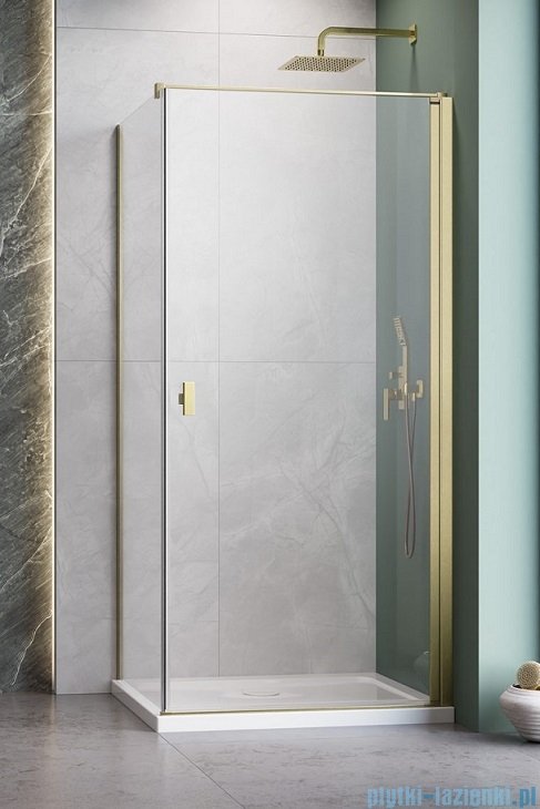 Radaway Nes Kdj I Brushed Gold kabina 80x75cm prawa szczotkowane złoto 10022080-99-01R/10039075-01-01