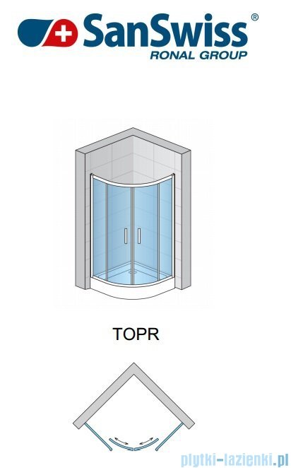 SanSwiss Top-Line TOPR Kabina prysznicowa półokrągła 100cm profil srebrny TOPR501000107