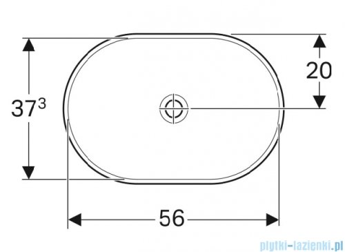 Geberit VariForm Umywalka owalna wpuszczana w blat, bez przelewu 60x40cm szkliwiony spód 500.731.01.2