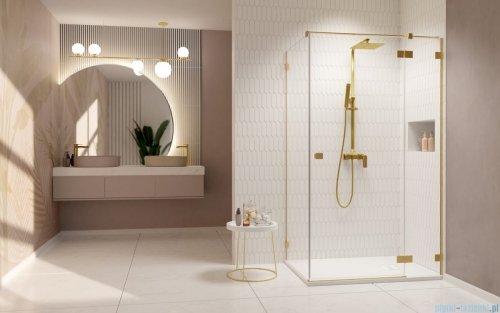 Radaway Essenza Pro Brushed Gold Kdj kabina 80x90cm prawa szczotkowane złoto 10097080-99-01R/10098090-01-01