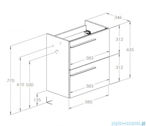 Roca Ella szafka 58x34x63 BIAŁY POŁYSK A857778806