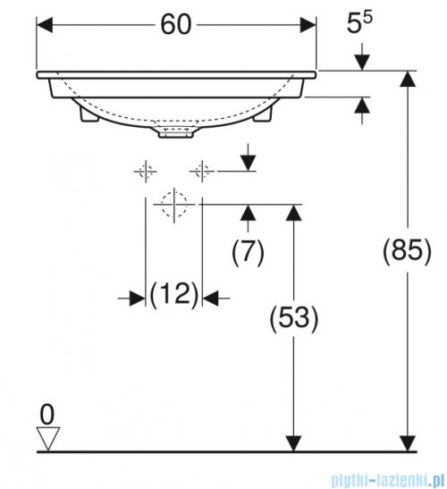 Geberit One Umywalka meblowa z otworem na baterię 60x48cm KeraTect 505.010.01.1