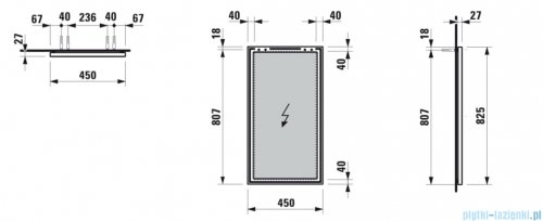 Luafen FRAME 25 lustro 82,5x45 cm  H4474009001441