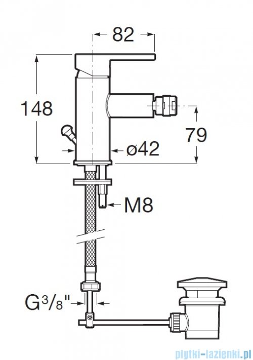 Roca Carelia bateria bidetowa Chrom A5A608AC0K