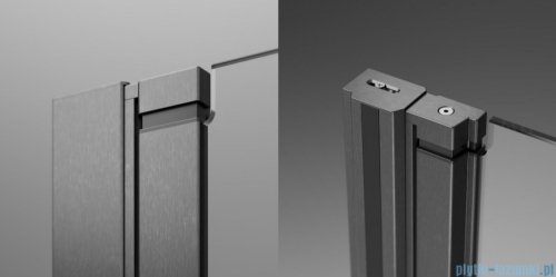 Radaway Nes 6 Brushed GunMetal KDD B kabina walk-in 100cm lewa szczotkowany grafit szkło przejrzyste 10024100-92-01L