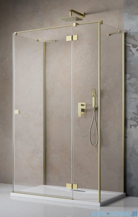 Radaway Essenza Brushed Gold Kdj+S kabina 75x80x75cm prawa szczotkowane złoto 1384049-01-01/1385021-9901R/1384049-01-01
