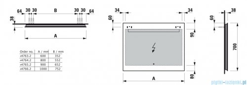 Luafen LEELO lustro LED 90x70 cm H4476529501441