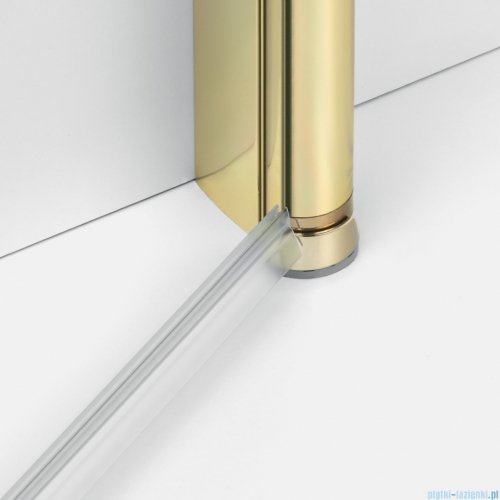 New Trendy New Soleo Light Gold 100x90x195 cm kabina prawa drzwi składane pojedyncze wspornik skośny złoty jasny połysk/szkło przejrzyste  K-1939