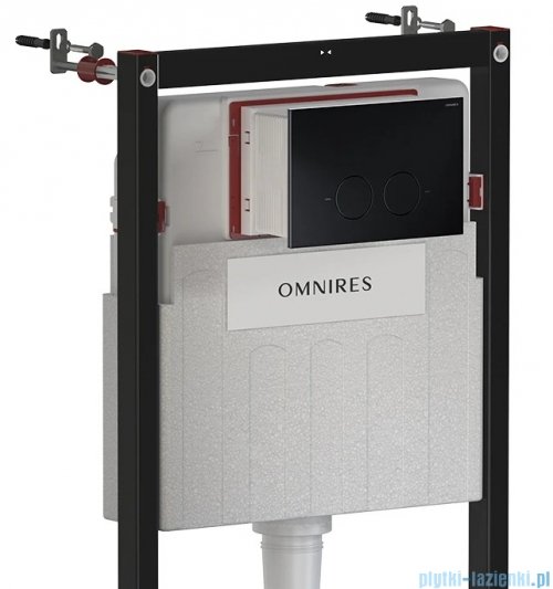 Omnires Flush Set Strongframe stelaż podtynkowy do WC przycisk spłukujący czarny mat STFWC1M-RBLM