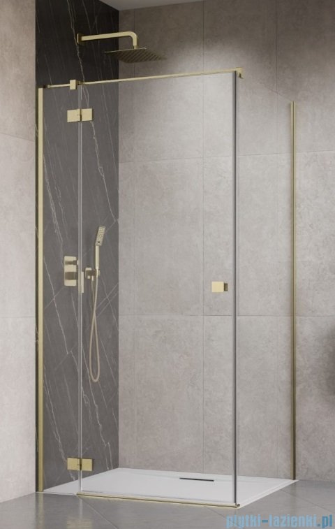 Radaway Essenza Kdj Brushed Gold kabina 110x80cm lewa szczotkowane złoto 1385041-99-01L/1384051-01-01