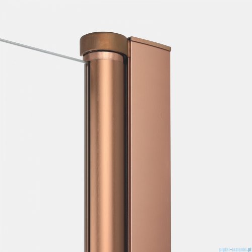 New Trendy New Soleo Copper Brushed 100x70x195 cm kabina wspornik skośny miedź szczotkowana/szkło przejrzyste K-1977