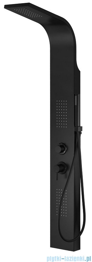 Corsan Alto panel prysznicowy z mieszaczem oraz oświetleniem LED Czarny z czarnym wykończeniem A-017MLEDCZARNY/BL