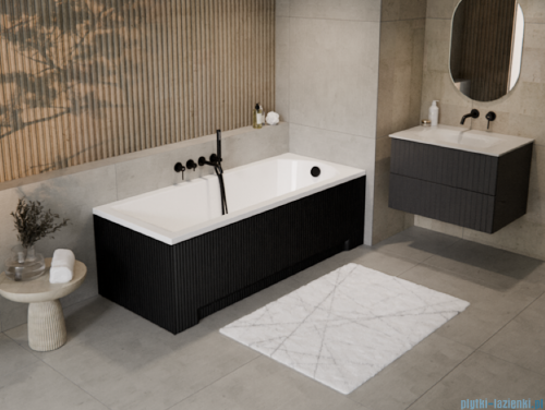 Besco Obudowa wanny prostokątnej UNI Ryfle Matt Black 150x70 cm  #OAPM-150URB