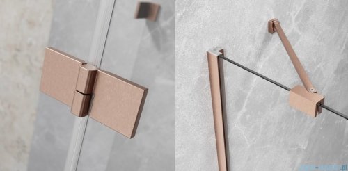 Radaway Essenza Brushed Copper PND II parawan nawannowy 110cm prawy szczotkowana miedź/przejrzyste 110002110-93-01R