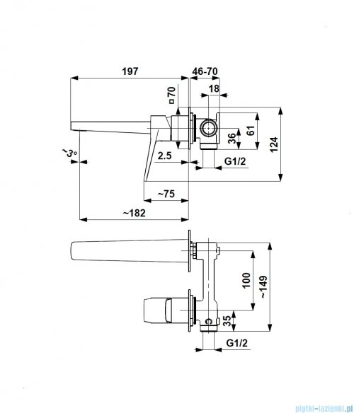 KFA MALAGA GUN METAL GREY bateria umywalkowa podtynkowa grafit szczotkowany 4529-810-61 