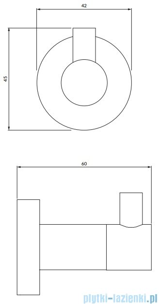 Omnires Modern Project haczyk pojedynczy nikiel MP60110NI