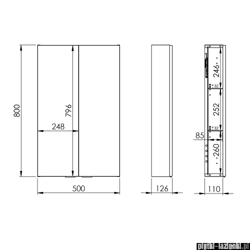 Elita For All szafka wisząca 50x80x12cm biały mat 168310